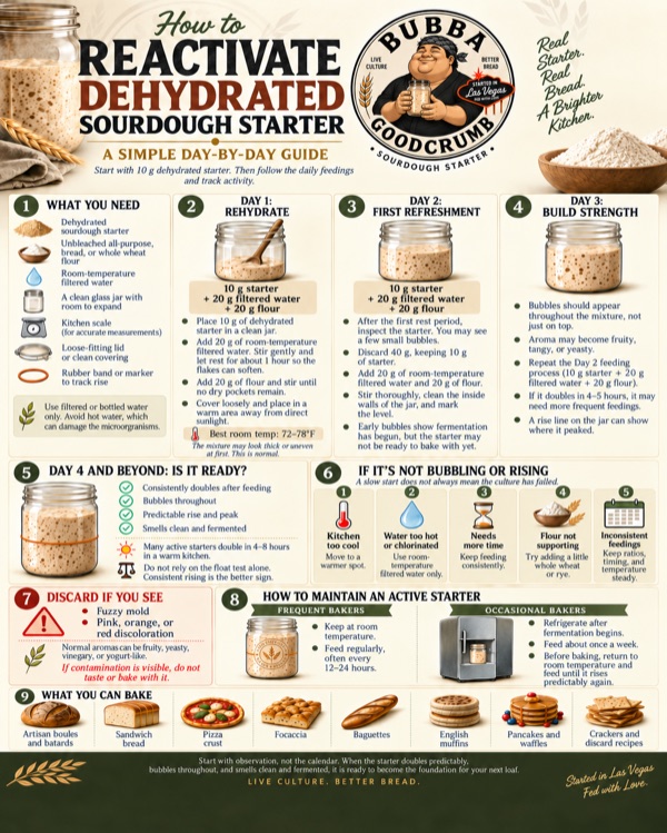 How to reactivate dehydrated sourdough starter — a simple day-by-day guide